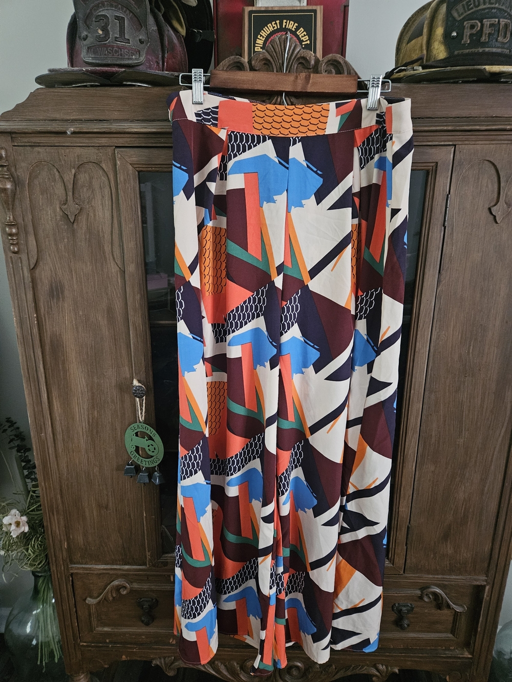 Shein Geometric Abstract Print Wide-Leg Palazzo Pant